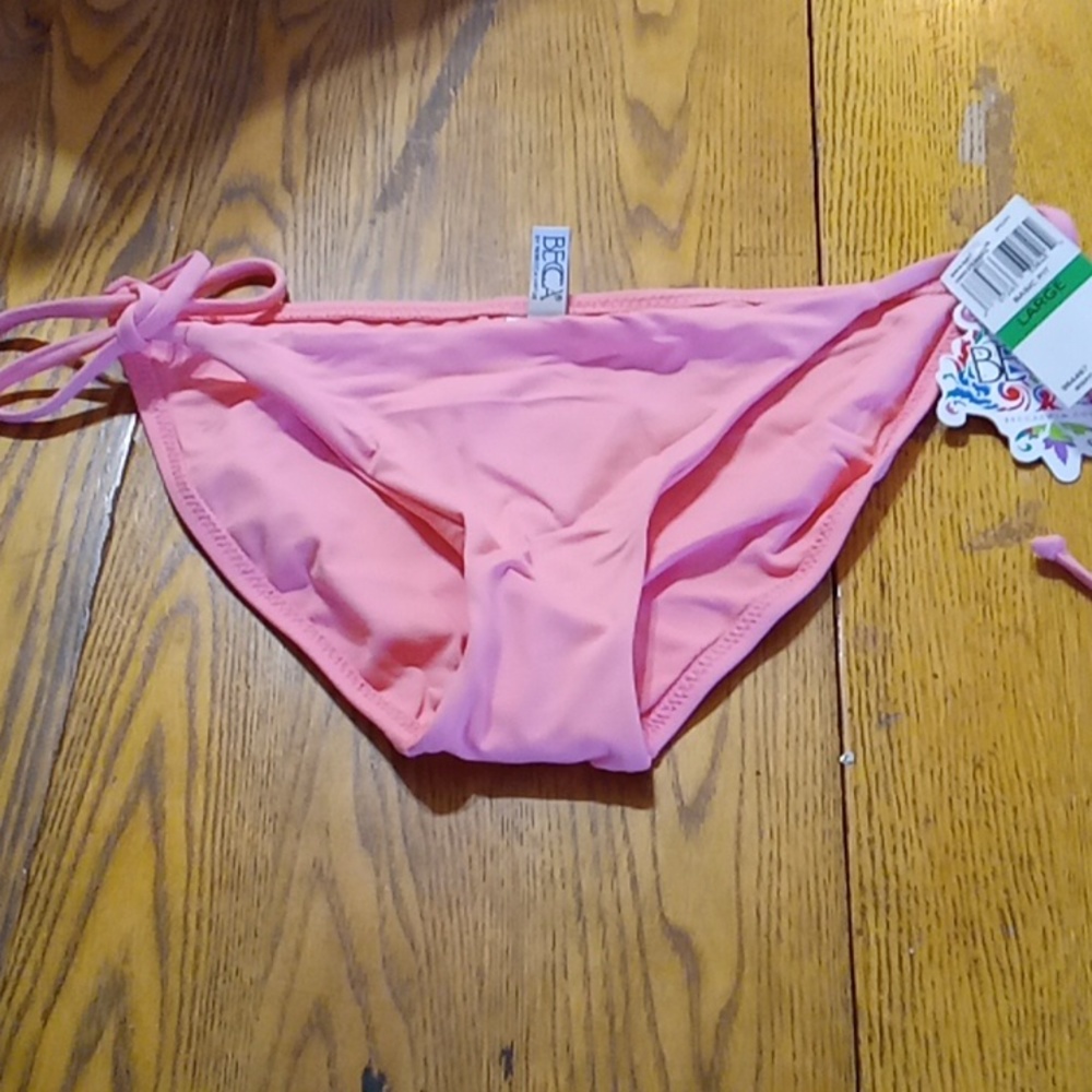 BECCA Womens Bikini BOTTOM LARGE New Summer  Cruisewear Beach NEW PEACH CORAL